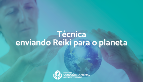 Técnica enviando Reiki para o planeta